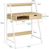 Kids and teen study desk with drawer and storage shelf