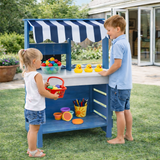 Montessori Eco 2-in -1 Kids Natural Fir Wood Mud Kitchen & Shop | Working Tap & Sink | 3 Years+