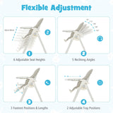 Складной регулируемый стульчик для кормления | 5 положений наклона спинки для малышей Бежевый