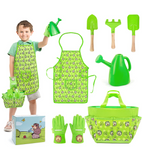 Montessori 7 Piece Sand Pit Set & Garden Toy Tool Set | Apron | Can | Gloves | Tools | 3 years+