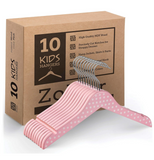 Perchas de Madera Premium para Niños | Perchas para niños pequeños | Diseño irregular | Paquete de 10 | Rosa