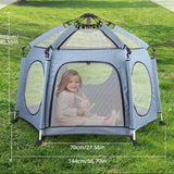 Portable mesh playpen for babies and toddlers