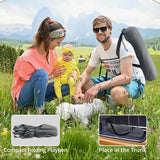 Grey baby travel playpen with detachable canopy