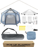 Foldable Baby Travel Playpen with UV Sun Canopy