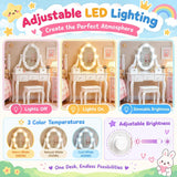 White children’s vanity with curved legs