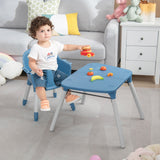 كرسي مرتفع للأطفال قابل للتحويل مع وضعيتين قابلين للإزالة باللون الأزرق