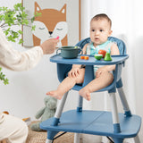 كرسي مرتفع مع صينية قابلة للإزالة ذات وضعين باللون الأزرق
