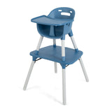 كرسي مع صينية قابلة للإزالة ذات وضعين باللون الأزرق