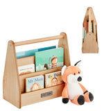 Little Helper Montessori Small Bookcase | Kids Mini Bookcase | Portable Book Shelf | Double Sided | Bookshelf | Natural