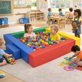 X-Large Montessori Ball Pit Soft Play Set | Ball Pool with Floor Mat & Option of Steps & Slide | 3m+