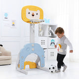 3-in-1 adjustable kids basketball hoop football goal and golf set