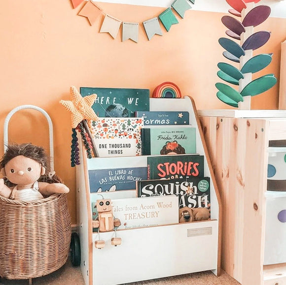 Little Helper Montessori BookCase | Childrens Bookcase | Kids Bookshelf | White