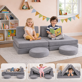 Kids modular play sofa set in grey