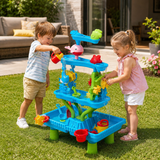 4-tier kids sand and water activity table with accessories