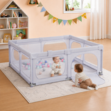 extra large mesh baby playpen with zipped safety gate