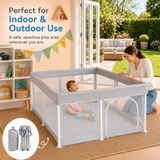 Collapsible baby playpen with non-slip suction feet