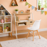 Scandinavian study desk with storage drawer for kids and teens