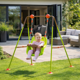 baby garden swing with high back seat and t bar