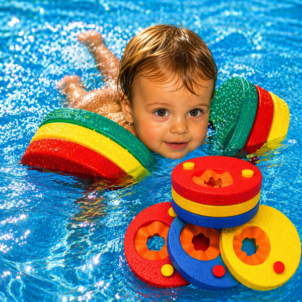 Lot 6 Disques Flottants Natation Enfant EVA - 3-7 Ans - Pas De Gonflage - Piscine Plage - Apprentissage