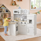 Modular Montessori toy kitchen with electronic water dispenser
