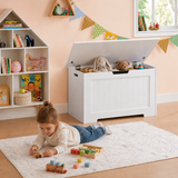 kids white storage chest soft close lid
