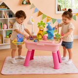 Children’s water and sand activity table with fishing game and toy food
