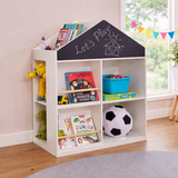 kids white blackboard bookcase storage cabinet
