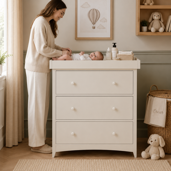 Classic Shaker Style Pine Nursery Baby Changing Unit