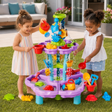Colourful multi-level sand and water activity table
