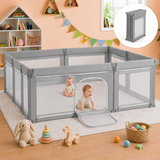 extra large foldable baby playpen with mesh safety gate