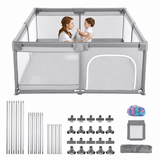 Extra Large Foldable Baby Playpen with Mesh Safety Gate