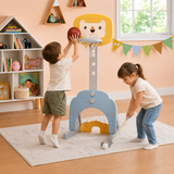 3-in-1 Adjustable Kids Basketball Hoop, Football Goal & Golf Kit