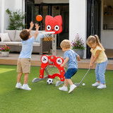 4-in-1 toddler basketball hoop football goal golf and ring toss set