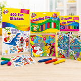 7 Piece Childrens Craft Kits | Dot to Dot Book | 12pk Jumbo Crayons | Plasticine | Colouring Book | Sticker Book | Activity Book