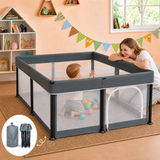 Space-saving baby playpen for crawling and play