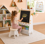 4-in-1 adjustable children's art easel with stool