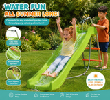 2-in-1 Kids Garden Water Slide with Hose Attachment | Outdoor Splash Slide