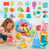 Kids beach toys set with bucket and sand moulds