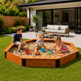 Giant wooden octagon sandpit with cover option
