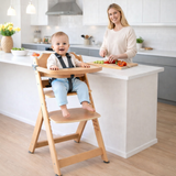Grow With Me Wooden High Chair With Tray & 5-Point Harness | 6m - 10 Yrs