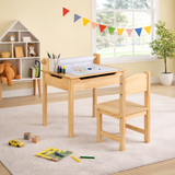 Children's Montessori Homework Desk & Ergonomic Spine-Supporting Chair | Paper Roll | White | 3 Years+