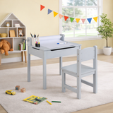 Children's Montessori Homework Desk & Ergonomic Spine-Supporting Chair | Paper Roll | White | 3 Years+