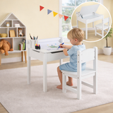 Children's Montessori Homework Desk & Ergonomic Spine-Supporting Chair | Paper Roll | White | 3 Years+