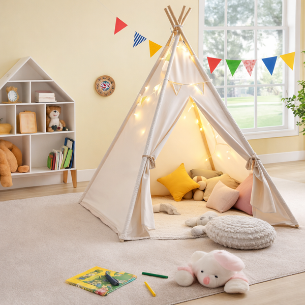 Kinder-Tipi-Zelt in Weiß