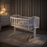 eco wooden baby cradle with rocking stand
