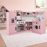 Large Deluxe Space Saving Corner Toy Kitchen packed with realistic features