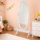 White Wooden Adjustable Full Length Free Standing Chival Dressing Mirror | 1.45m