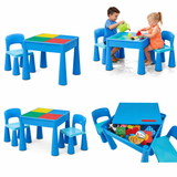 kids lego activity table with storage blue