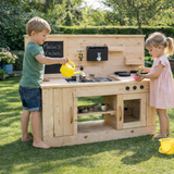 large wooden kids mud kitchen outdoor play

