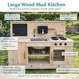 montessori wooden mud kitchen with tap
